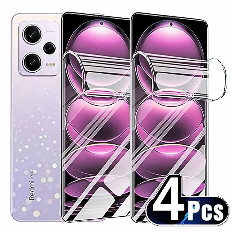 Pellicola Idrogel 4 Pezzi Per Xiaomi Redmi Note 12 Pro Plus 5G Proteggi Schermo Su Redmi Note 12S 12 Turbo 11S 10S 9S 8T 8 9 10 11 Pro