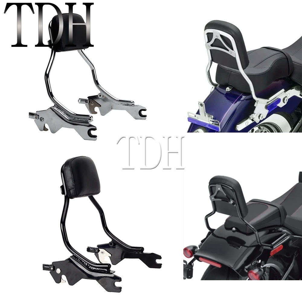 Per Harley Fat Bob Fxfb Moto Nero Sissybar Staccabile Sissy Bar Schienale Pad Per Harley Fat Bob 114 Fxfbs Fxfb 2018-2021