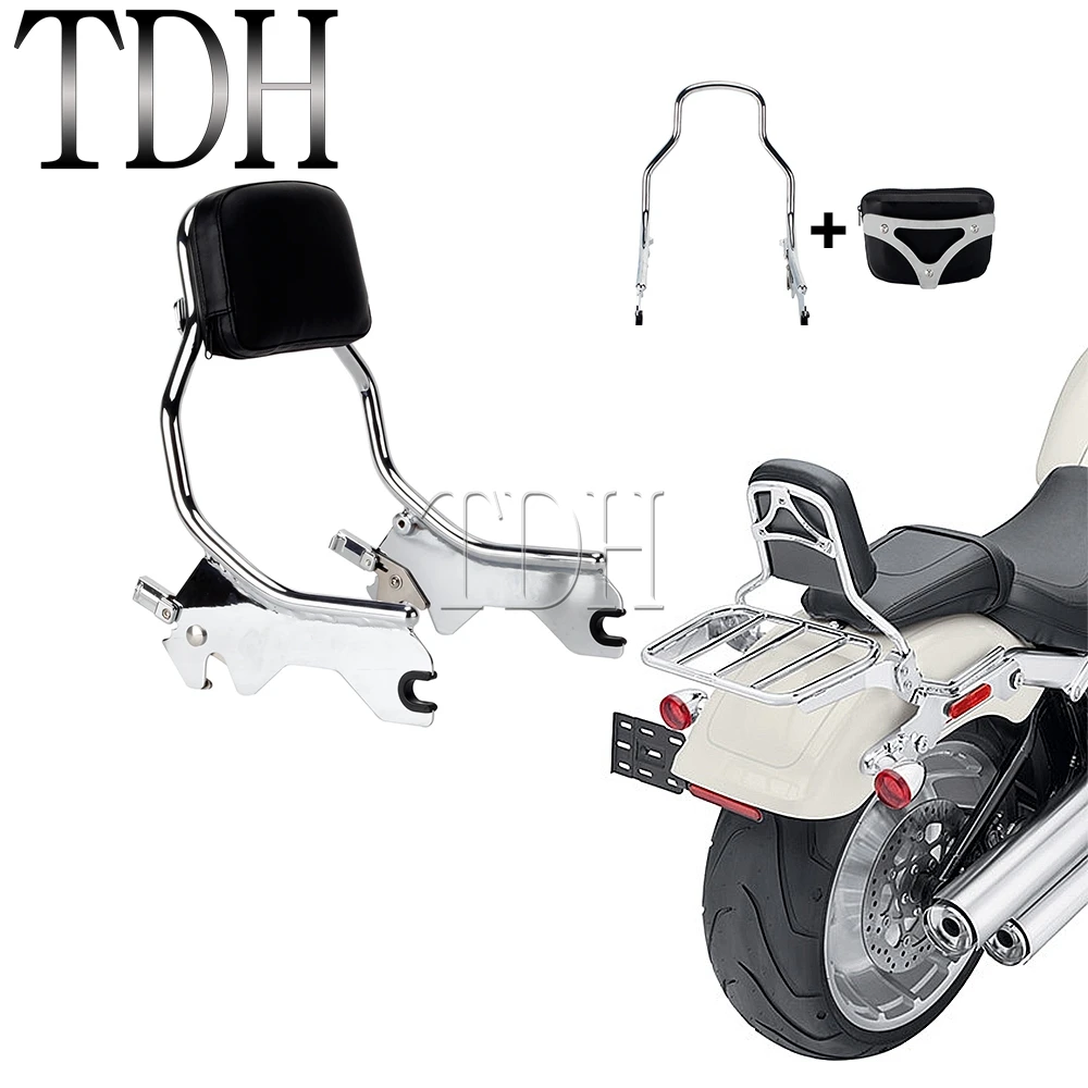 Per Harley Fat Bob Fxfb Sissy Bar Staccabile Schienale Passeggero Pad Verticale Per Harley Fat Bob 114 Fxfbs Fxfb 2018-2021 Sissybar