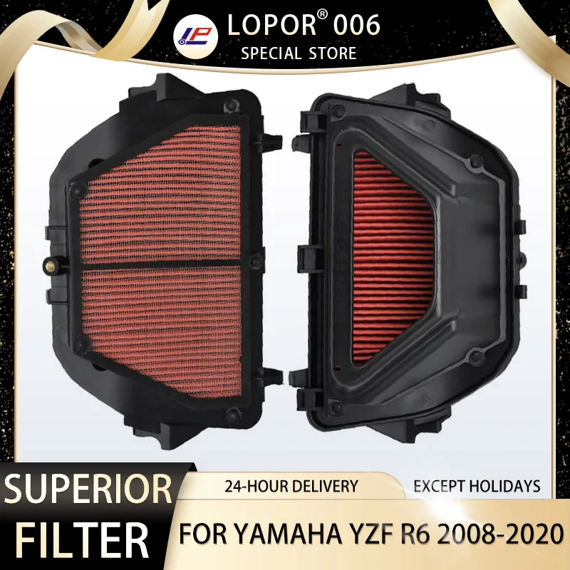 Lopor Filtro Aria Pulitore Motore Aspirazione Moto Per Yamaha Yzf-R6 Yzf R6 2008-2020