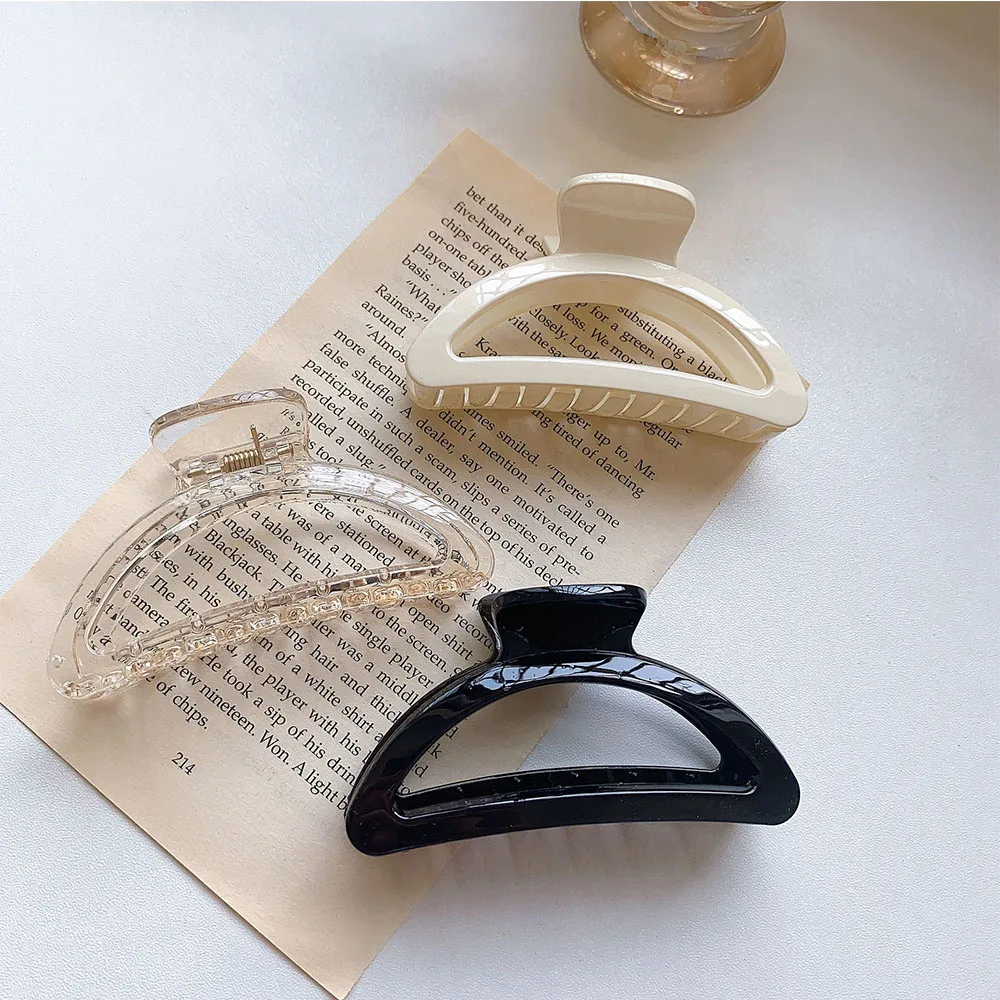 Coreano Vintage Acrilico Sectored Hollow Large Size Grab Clips Hair Grab Ponytail Holder Hair Claws