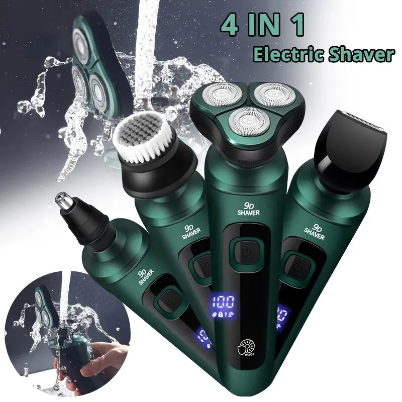 Led Display Digitale Rasoio Elettrico Lavaggio Del Corpo Rasoio Galleggiante Usb Ricaricabile Multifunzionale Barba Cutter Elettrico Naso Capelli