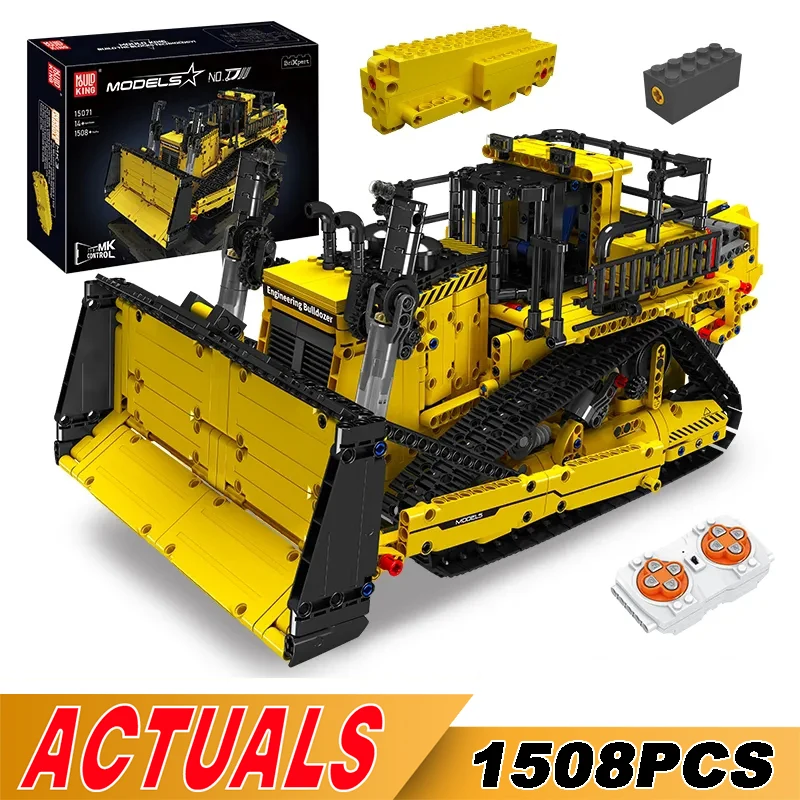 Mold King 15071 Technical Remote Control Engineering Truck Vehicle Toys Bulldozer Elettrico Building Blocks Mattoni Per Regalo Per Bambini