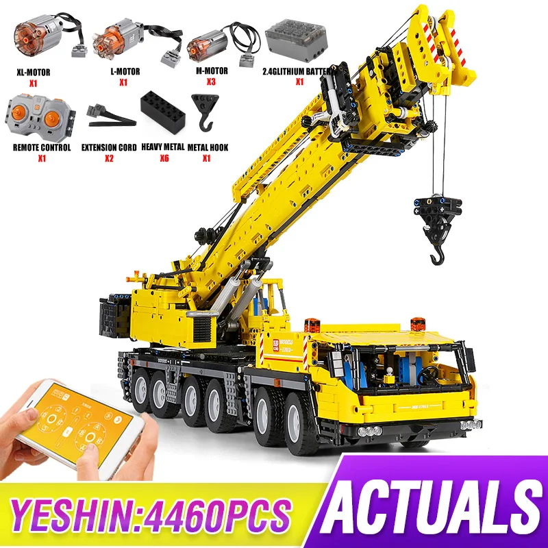 Mold King 17013 Technical Gmk Mobile Crane Remote Controlled Building Blocks Super Crane Construcsfrut Set Per Bambini