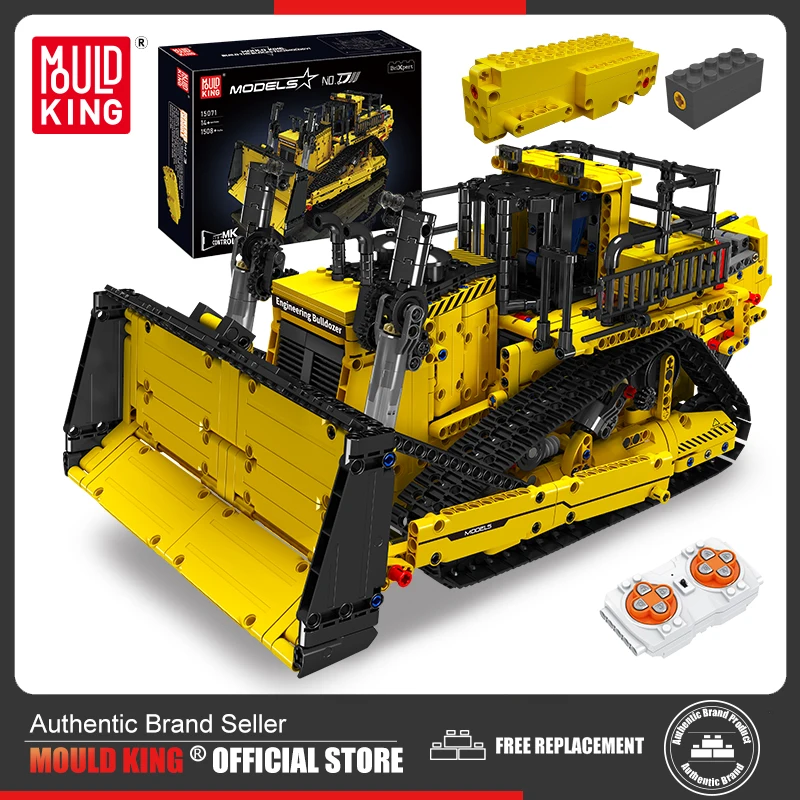 Mold King 15071 Technical Truck Building Block Telecomando Bulldozer Model Engineering Truck Toys Regali Di Natale Per Bambini