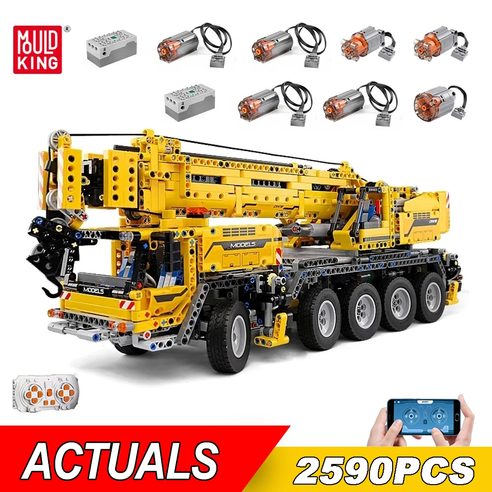 Mold King Technical App Telecomando 13107 Moter Power Truck Mattoni Gru Mobile Motorizzata Building Blocks Giocattoli Per Regali Per Bambini