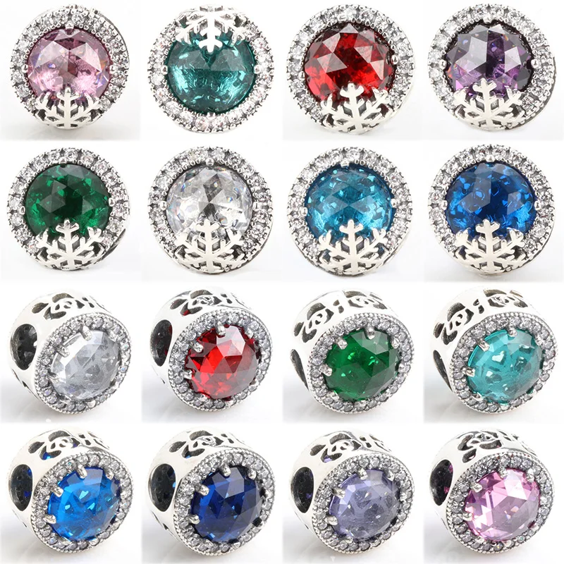 Argento Sterling 925 Chiaro Scintillante Fiocco Di Neve Cuore Di Perle Oceaniche Misura Originale Pandora Charms Bracciali Donna Regalo Gioielli Fai D