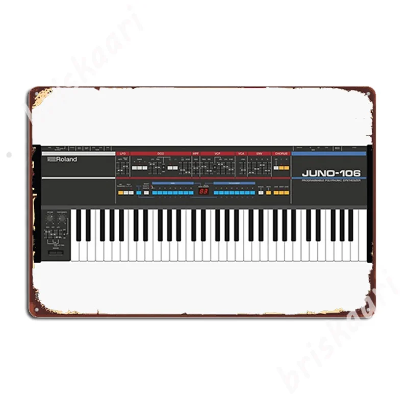 Roland Juno-106 Sintetizzatore Tastiera Segni In Metallo Party Crea Decorazione Del Garage Pub Tin Sign Poster