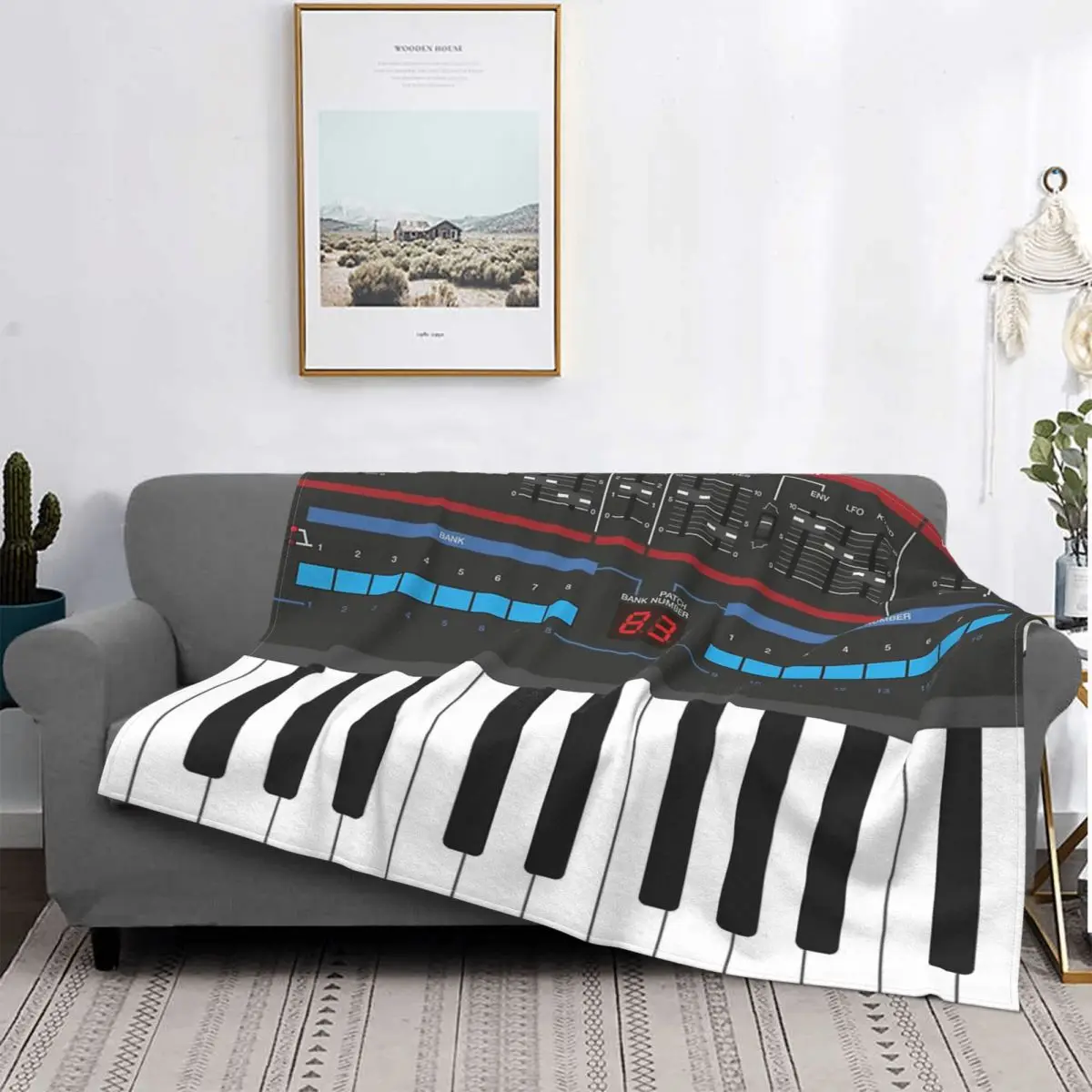 Roland Juno-106 Sintetizzatore Tastiera Coperta Copriletto Plaid Petto Tappeto