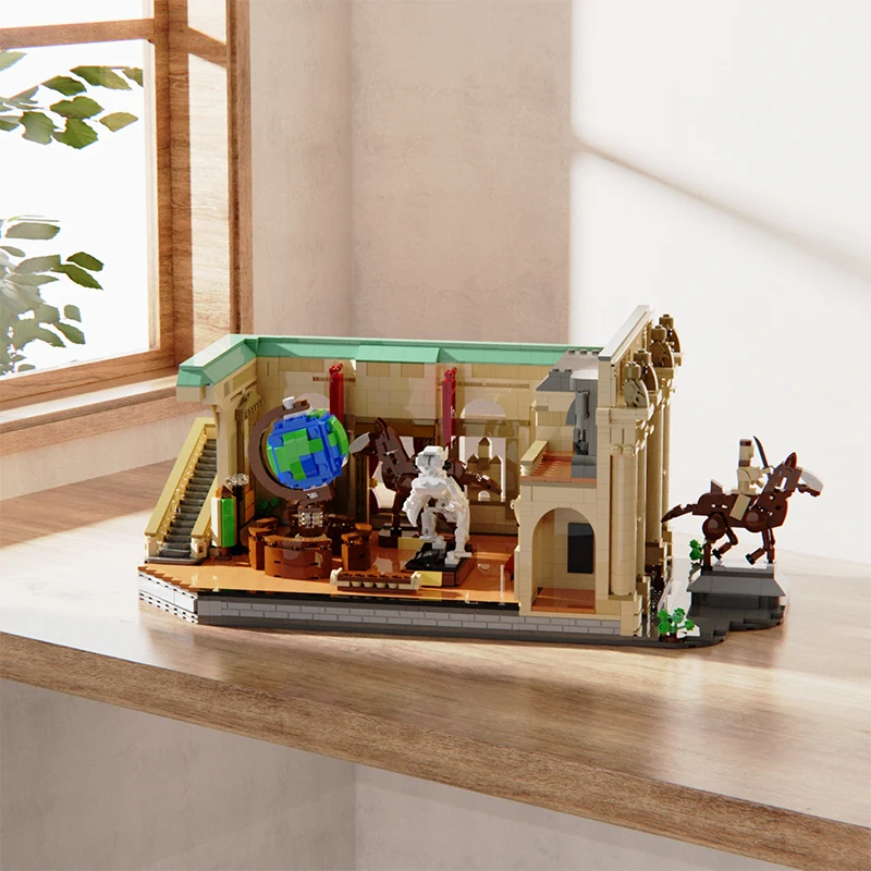Moc Dragon Showroom 21320 Dinosaur Fossil Exhibition Hall Building Blocks For Night At The Musemed Bricks Toy For Children Gift