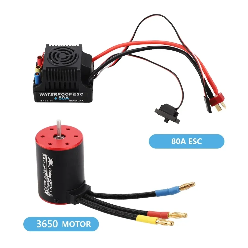 3650 2300Kv/3100Kv/3900Kv / 5200Kv Motore Brushless E 60A 80A Combo Esc Per 1:10 1:8 Rc Car Rc Boat Part