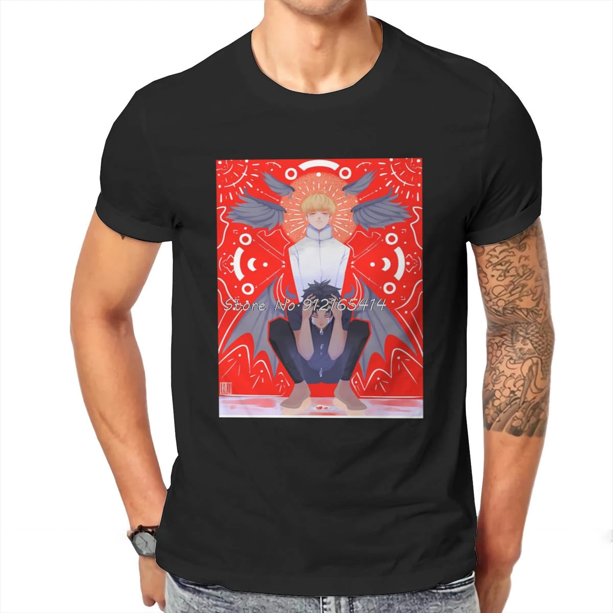 Devilman Crybaby Back Tshirt Classic Gothic Abbigliamento Uomo Top T-Shirt O-Collo In Cotone Grande Harajuku Tees Streetwear