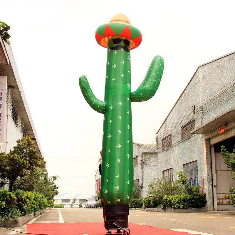 Personalizzato Nuovo 4M Gonfiabile Cactus Air Sky Dancer Puppet Flag Wind Dancing Tube Cartoon Advertising Inflatables