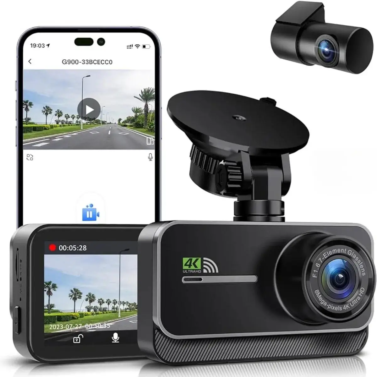 Dash Cam For Cars Car Camera Dash Cam 4K Wifi Camera Per Auto Anteriore E Posteriore Dash Camera Wifi Dashcam Veicolo Scatola Nera