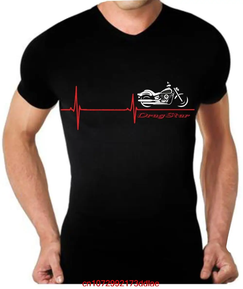 Baru 2023 Yam Moto Klasik Penggemar Sepeda Motor Jepang Dragstar Battito Cuore Tshirt Tarik Bintang Sepeda T-Shirt