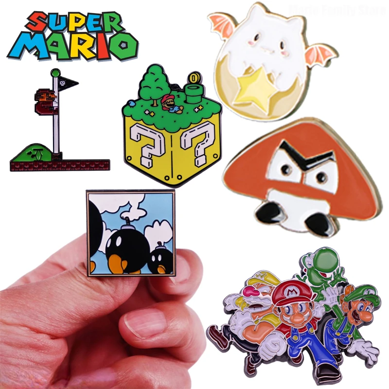 Super Mario Bros Distintivi Spilla Anime Spille Zaino Jeans Spilla Smaltata Pin Cartoon Cute Children Smalto Spille Gioielli Regali