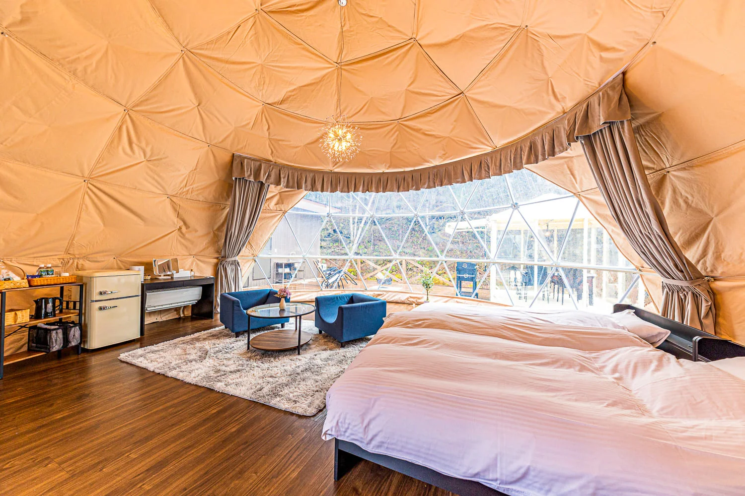 Glamping Dome Geodetica Specialized One Piece Cotton Thermal Liner Cotton 8Mm/12Mm Foglio Di Alluminio Puzzle Thermal Liner