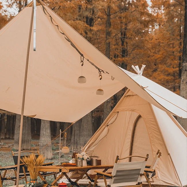 India Bell Tent- 100% Tela Di Cotone, Tende Glamping Indiane Impermeabili, Resistenti Agli Stampi Per Esterni A Prova Di Perdite Garantite