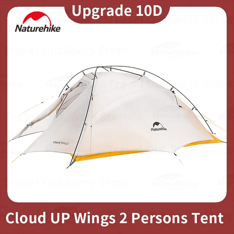 Naturehike Cloud Up Wings Glamping Tent 10D Nylon Silicon Aggiornato Backpacking Tenda 2 Persone Campeggio Portatile Escursionismo Impermeabile