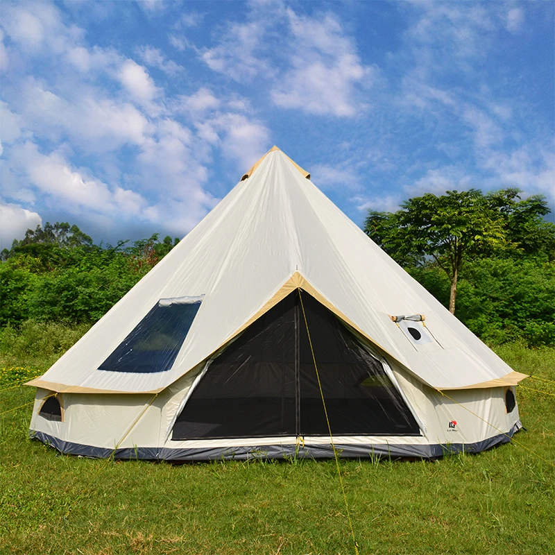 5 6 8 10 Persone Outdoor Glamping Teepee Camping Family Tent Viaggi Escursionismo Durevole Car Shelter Beach Canopy Tenda Da Sole Alpinismo
