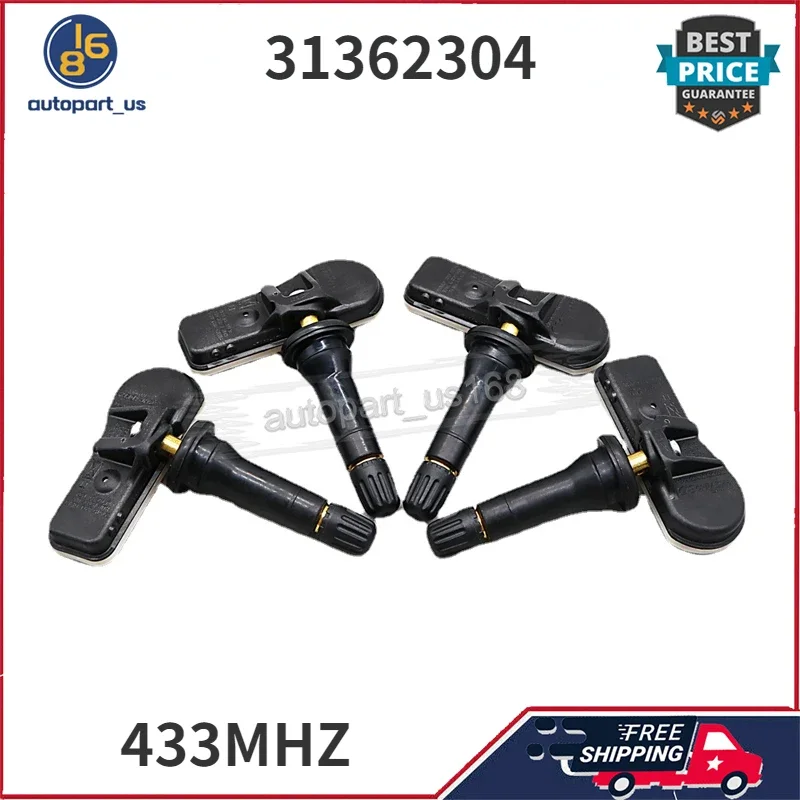 Per Volvo S60 S90 V60 V90 Cross Country Xc90 433 Mhz 4 Pezzi Tpms Sensore Di Monitoraggio Della Pressione Dei Pneumatici 31362304