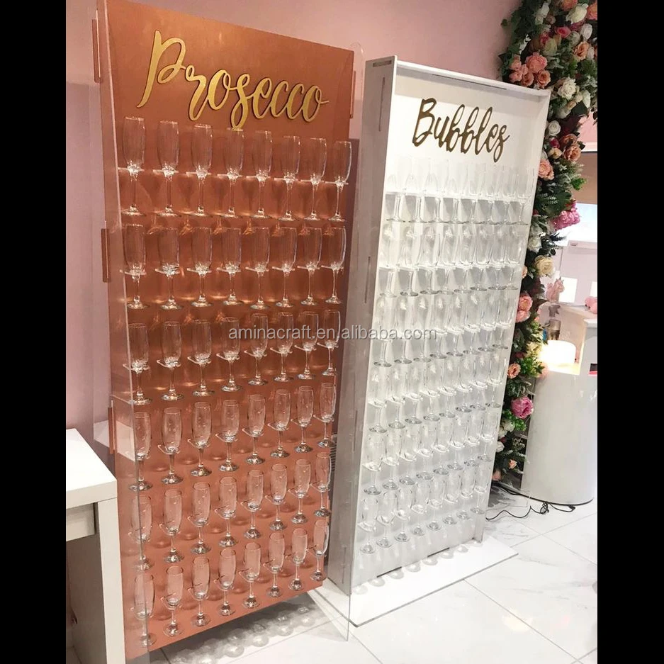 Amina Craft Acrilico Wedding Wine Wall Perspex Prosecco Espositore