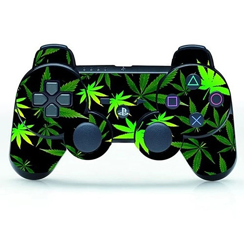 1 Pc Green Leaf Cool Fai Da Te Skin Sticker Per Ps3 Controller Cover Playstation Remote Controller