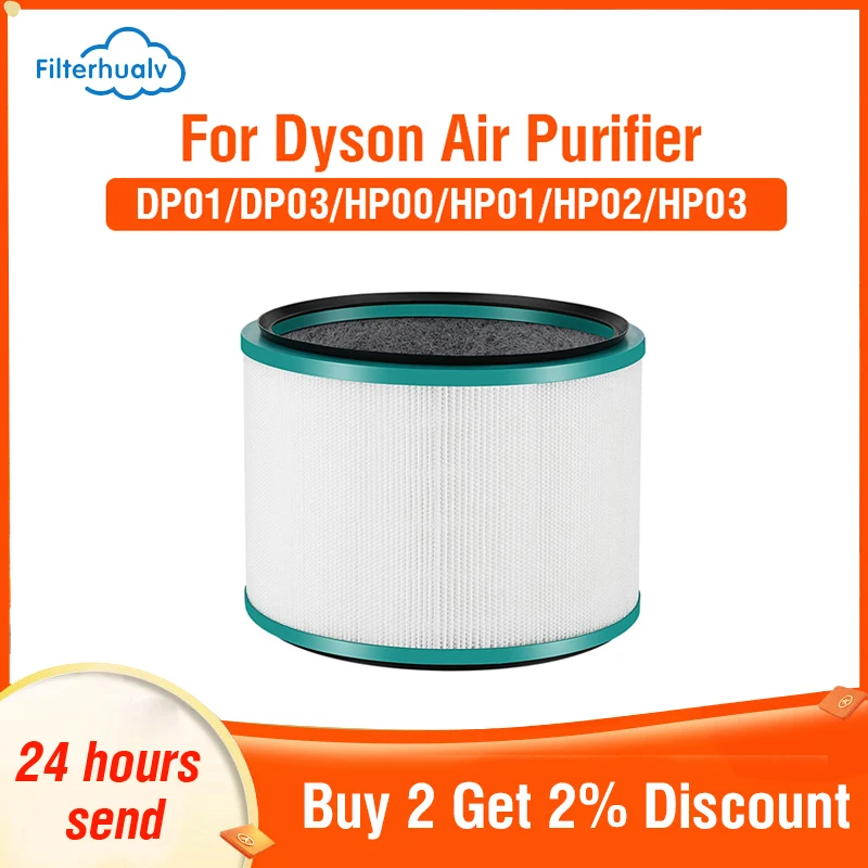 Filtro A Carbone Attivo Filterhualv H13 Per Purificatore D'Aria Dyson Dp01 Dp03 Hp00 Hp01 Hp02 Hp03 Pm2.5 Filtro Hepa Dyson Per Dyson