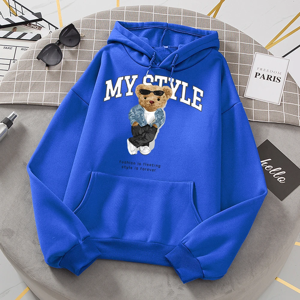 Teddy Bear Fashion Is Fugace Style Is Forever Women Felpa Con Cappuccio Fashion Casual Felpa In Pile Sciolto S-Xxl Soft Sportswear