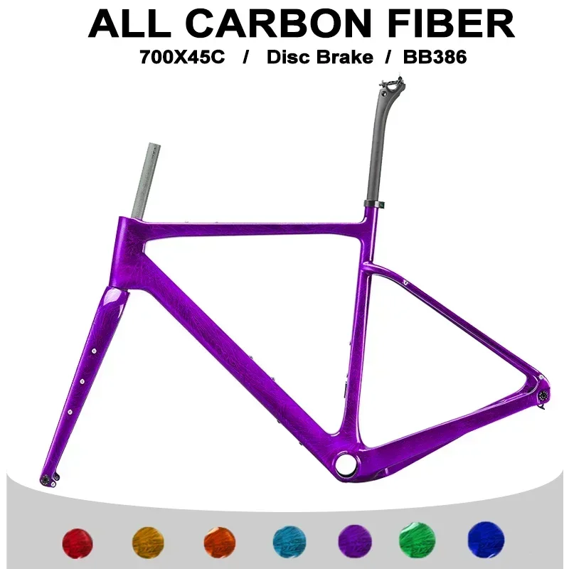 2023 Nuovo Freno A Disco Del Telaio Della Bici Da Strada In Carbonio 700 * 45C Road Frameset Cavo Completamente Nascosto T1100 Carbon Disc Road Frames