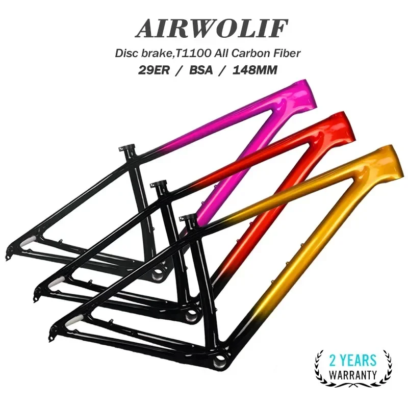 Airwolf T1100 Telaio Mtb In Carbonio 29Er Telaio Bici In Carbonio 29 Telaio Bici In Carbonio Da Montagna 148*12Mm Freno A Disco Telaio Bici