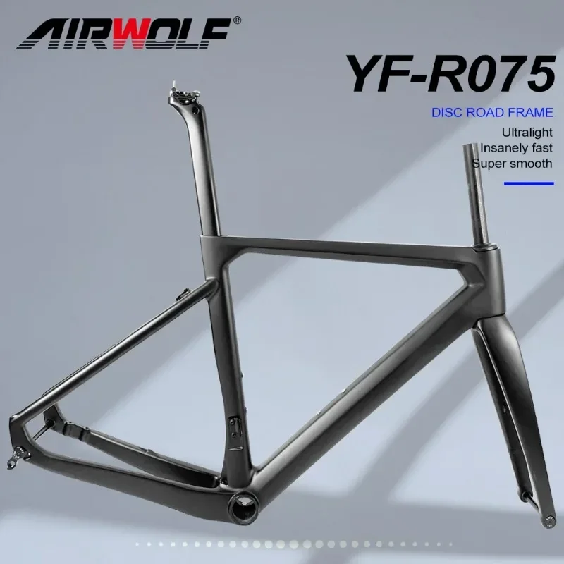 In Vendita Airwolf Carbon Road Frame Super Light Full Bike Frame Road Carbon Disc/Rim Brake Frame Forcella Per Bicicletta Reggisella Road 1442G