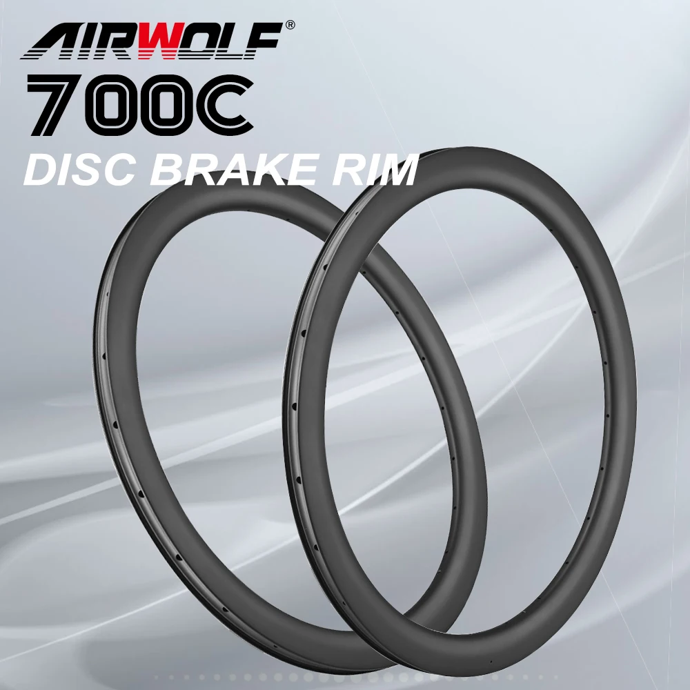 Airwolf Ultralight 700C Carbon Gravel Rim Road Bike Cerchi Tubeless Ready Cx Cyclocross Rim Altezza 50 55 Rim Ciclismo Parti Di Biciclette