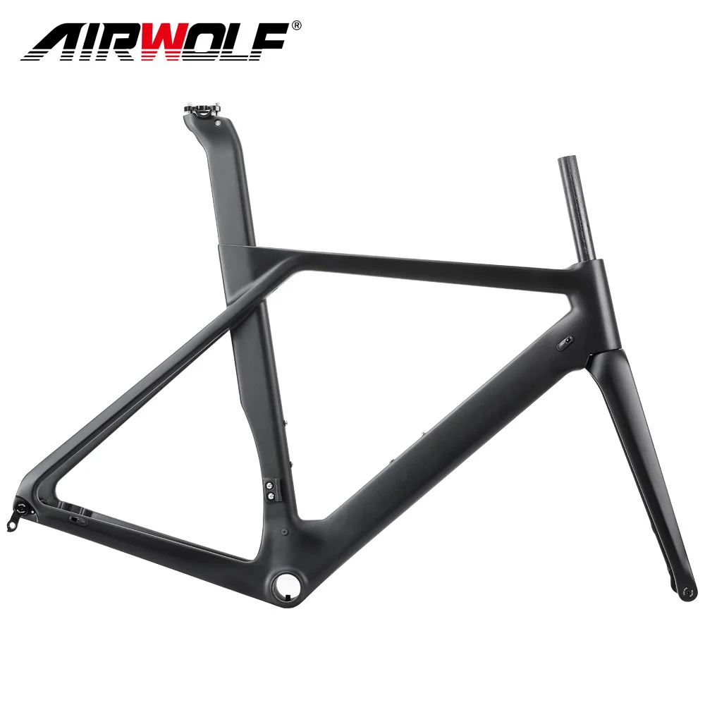 Airwolf 700C Disc Carbon Bike Fram Bb86 Telai Per Biciclette 49 52 54 56Cm Max 700 * 32C Racing Full Carbon Fiber Aero Frameset