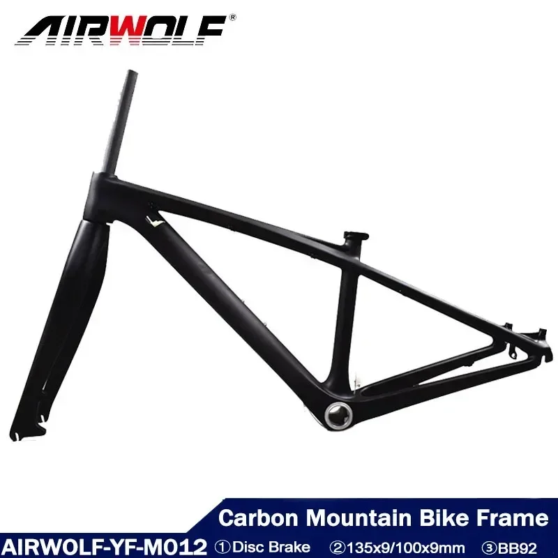 Airwolf Bike Telaio In Carbonio Freno A Disco Carbonio Mtb Bike Frameset 2.0 Pollici Ciclocross Carbon Gravel Telaio Della Bicicletta Cavo Completamen
