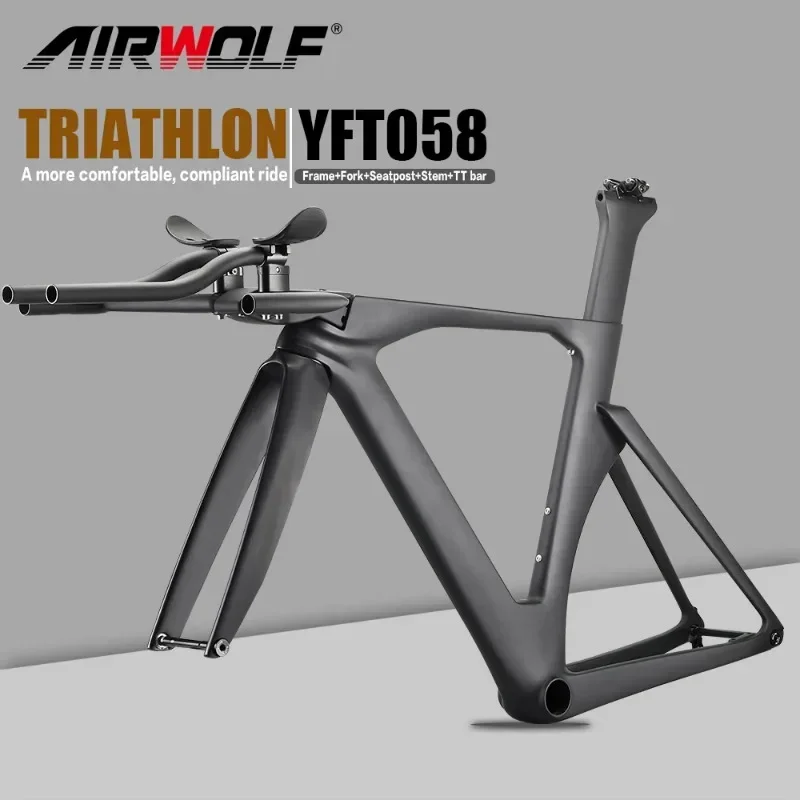 Airwolf T1100 New Carbon Road Frame Bike Tt Frame Carbon Bike Frame Triathlon Bike Time Trial Con Pittura Personalizzata
