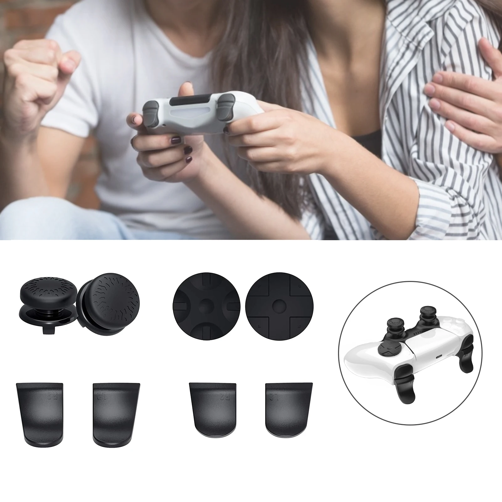 Trigger Extenders Controller Di Gioco Ps5 Trigger Stop And Grip Pack Cover Extender Pulsanti Per Controller Ps5