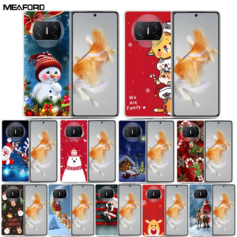 Custodia Natalizia Per Huawei Mate X3 Custodia Posteriore Per Pc In Plastica Rigida Trasparente Per Huawei Mate X3 Cover Per Telefono Fundas Coque 7.8