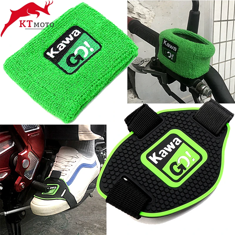 Per Kawasaki Z1000 Sx Z900 Rs Z 750 Zx6R Motocross Gear Shifter Shoe Boots Protector & Anteriore Fluido Olio Freno Serbatoio Calzini