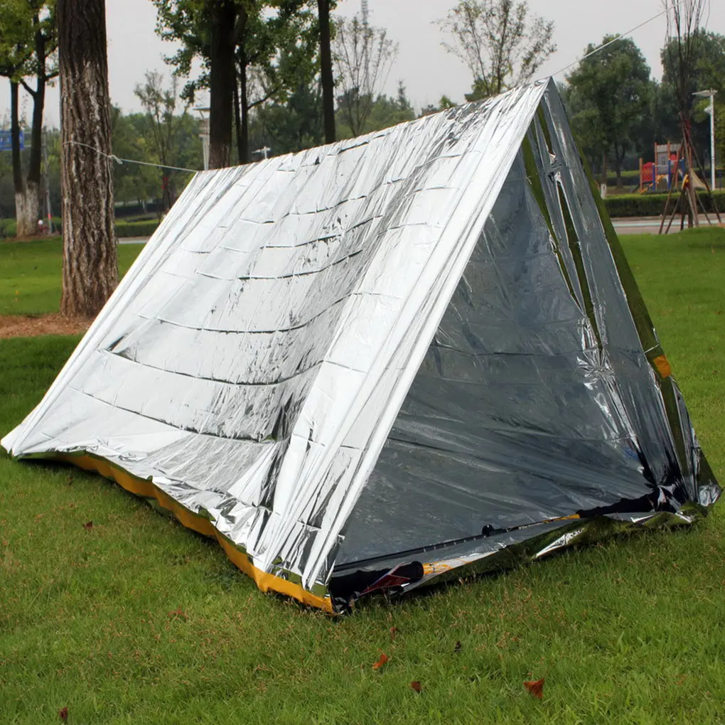 Tenda Di Emergenza Portatile Campeggio Esterno Coperta Di Emergenza Sacco A Pelo Impermeabile Isolamento Termico Sopravvivenza Salvataggio Riparo Temp