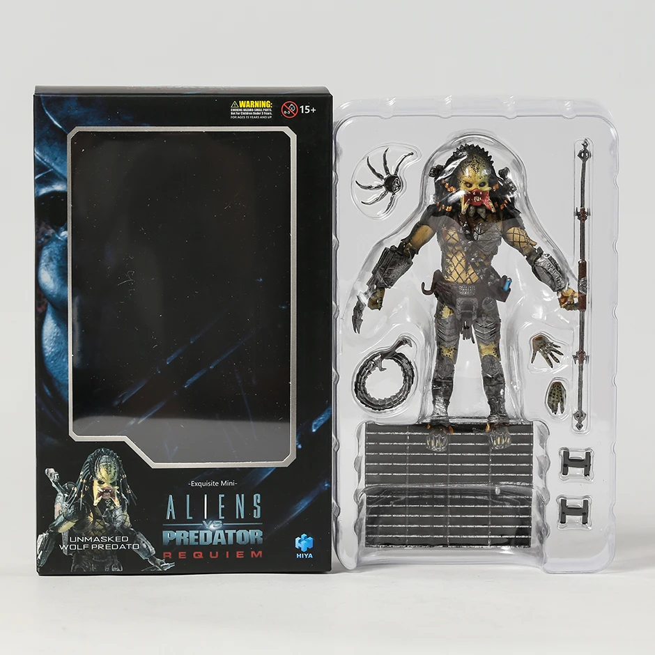 Hiya Toys Avp Unmasked Wolf Predator 1/18 Squisito Mini Action Figure Model Toy