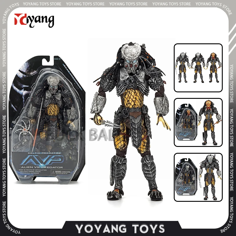 18Cm Avp Anime Figure Neca Scar Predator Action Figurine Collectble Decor Models The Predator Statue Toys Regali Di Halloween Figure