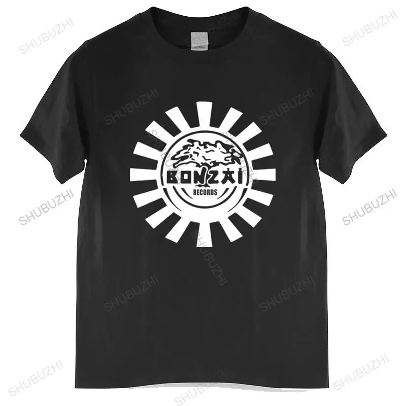 T-Shirt Uomo O-Collo Bonzai Records Belgio Techno Trance, Hard Trance, Rave Music Hardcore Oldschool Maglietta In Cotone Maschile
