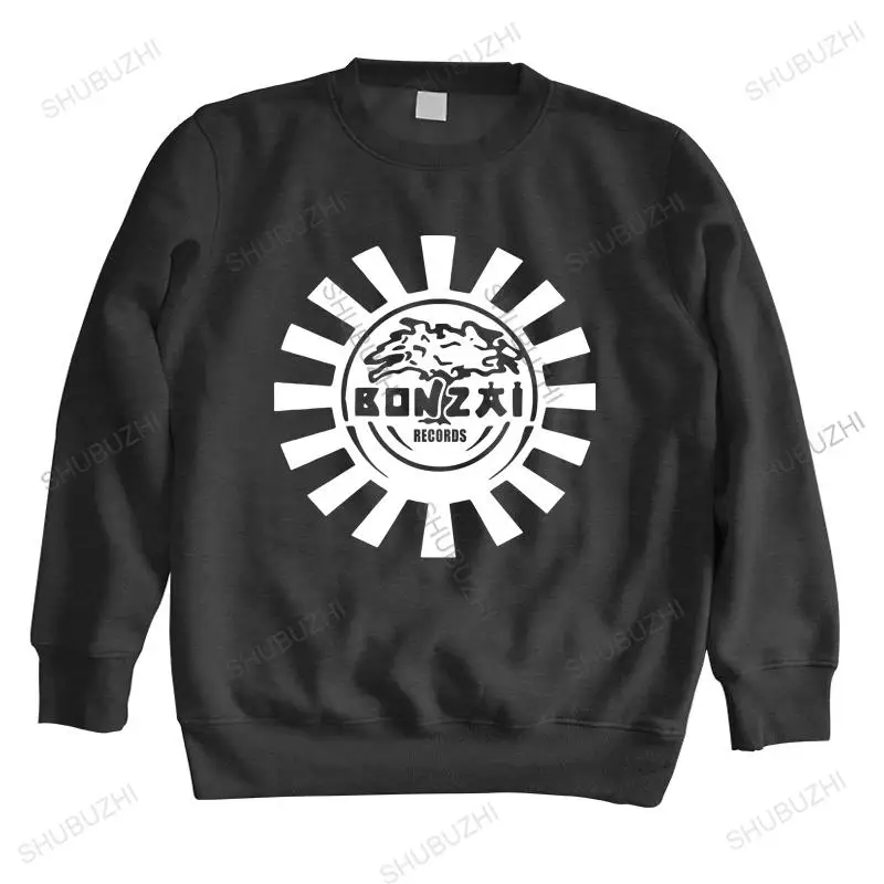 Felpa Autunnale Da Uomo Felpa Con Cappuccio Nera Bonzai Records Belgio Techno Trance, Hard Trance, Rave Music Hardcore Oldschool Sportswear