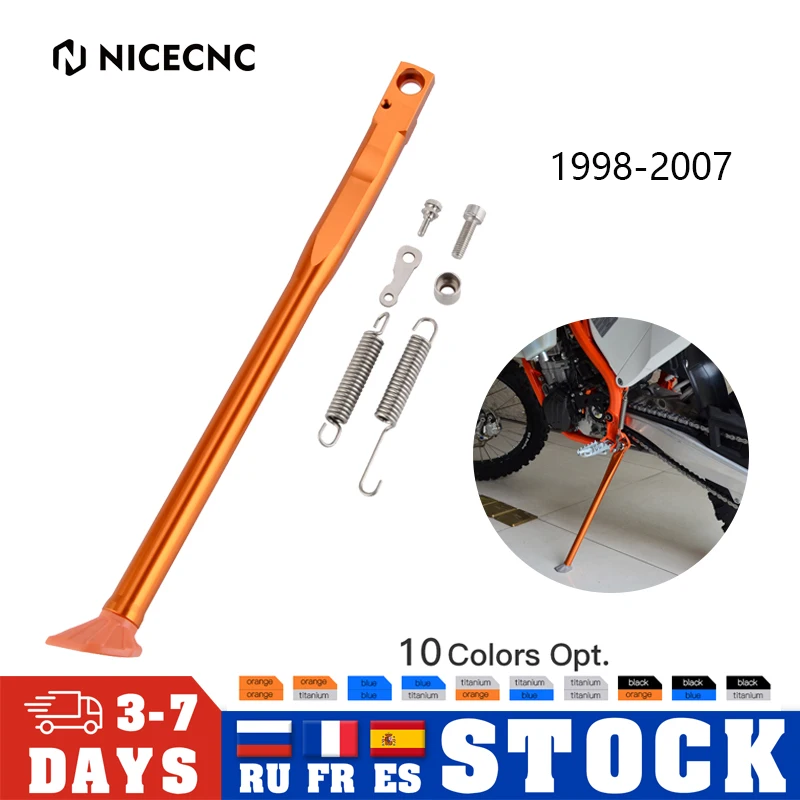 Nicecnc Cavalletto Laterale Motocross + Kit Molla Per Ktm Exc 300 Exc 125 Exc 250 350 400 450 525 Enduro 1998-2007 50303023000