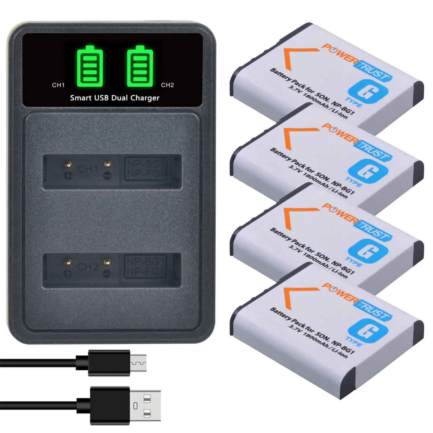 Np-Bg1 Np Bg1 Batteria + Led Usb Dual Charger Per Sony Cybershot Dsc-W30 W35 W50 W55 W70 W80 Wx1 Wx10 Hx9V H10 H20 H70 H50 H55