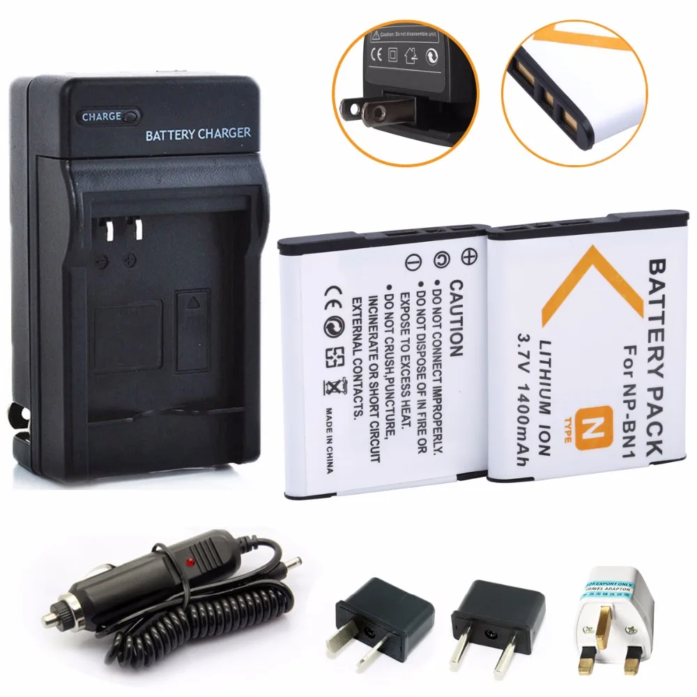 2Pcs Np-Bn1 Npbn1 Np Bn1 Batteria + Caricabatterie Per Sony Cybershot Dsc Tx9 T99 Wx5 Tx7 W390 W380 W350 W360 Qx100 W370 W730 Macchina Fotografica