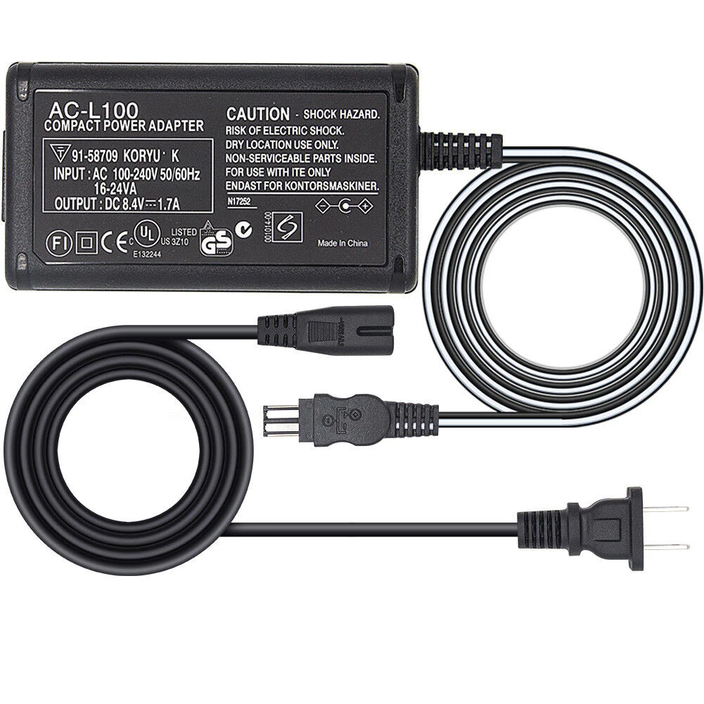Ac-L100 Ac-L15 Videocamera Adattatore Di Alimentazione Ca Per Sony Ccd-Tr Trv128 Dcr-Dvd Pc Tr Trv Havica Fd / Cybershot Dsc-F/S/D Series