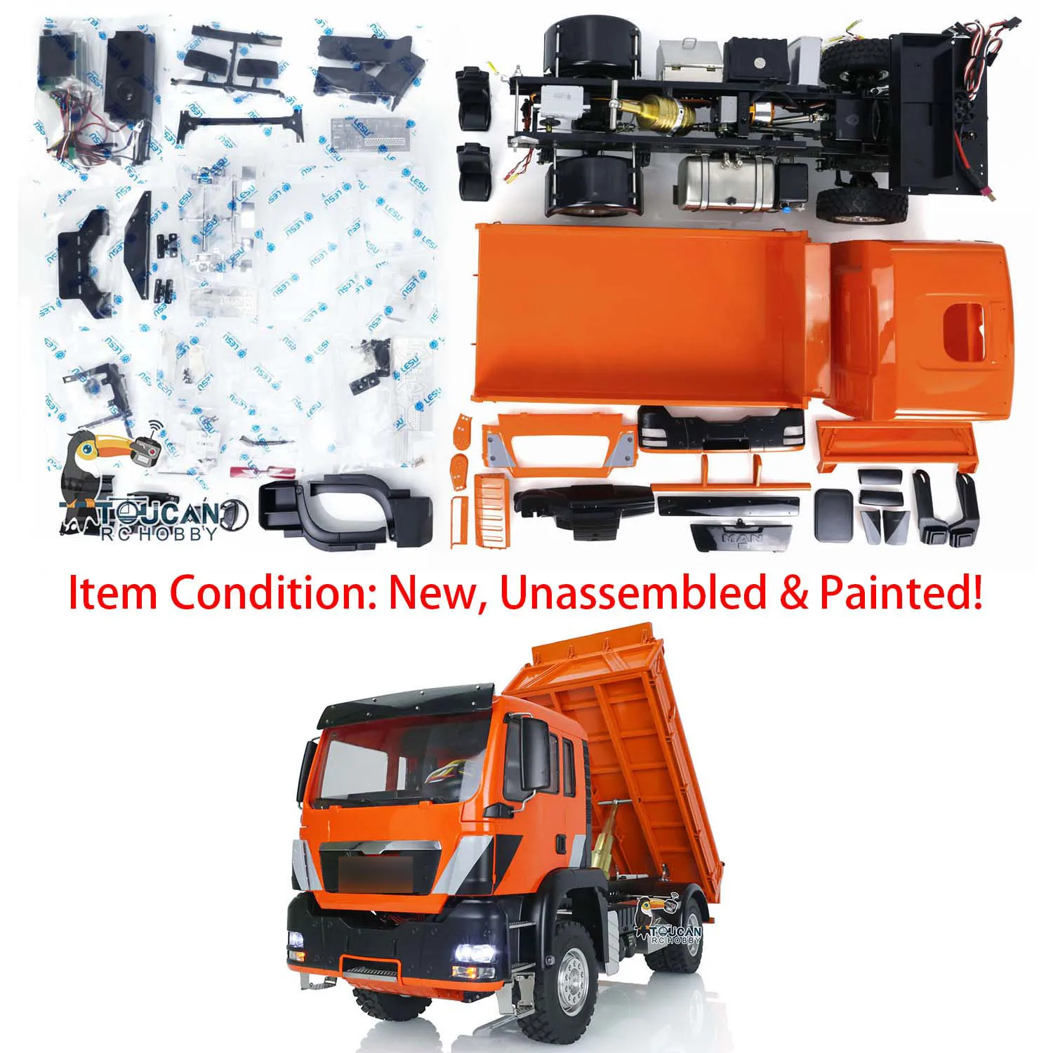 Lesu 4X4 1/14 Rc Dumper Cars Per Tgs Metal Chassis Radio Control Dumper Boys Gifts Thzh1460-Smt4