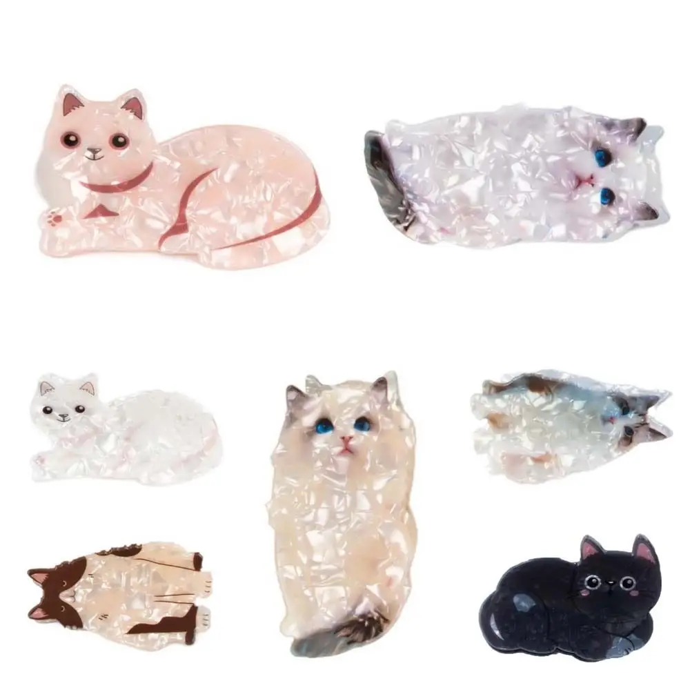 Ragdoll Cat Hair Claw Persiano Cat Maine Coon Acrilico Animal Hair Clip Stile Coreano Cartoon Animal Shark Clip Femminile/Ragazze
